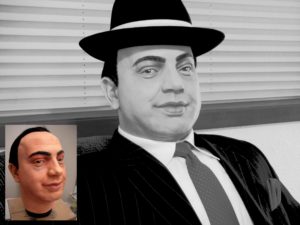 Al Capone Life-size Replica, Black and White Close-up