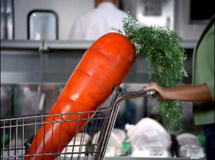 Oversized 4 ft carrot created for Wisconsin 10X Lottery Commercial