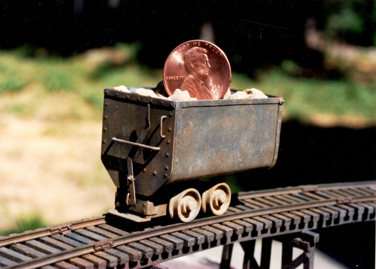 Mining Car Miniature, 1/87 scale, Scratch-built Trestle by Tim Vittetoe