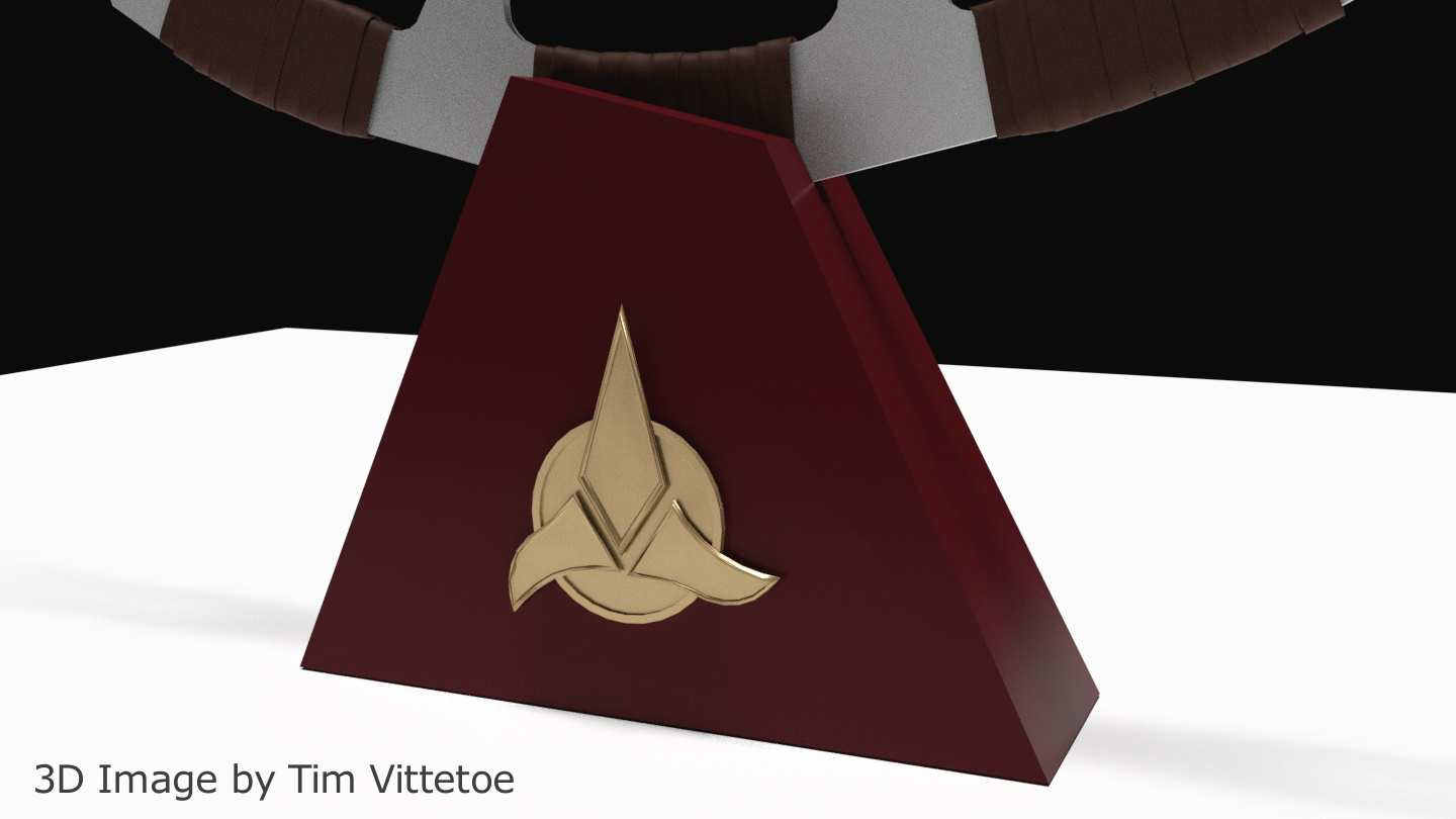 Close-up "Klingon" Symbol on Bat'leth Holder - Render by Tim Vittetoe