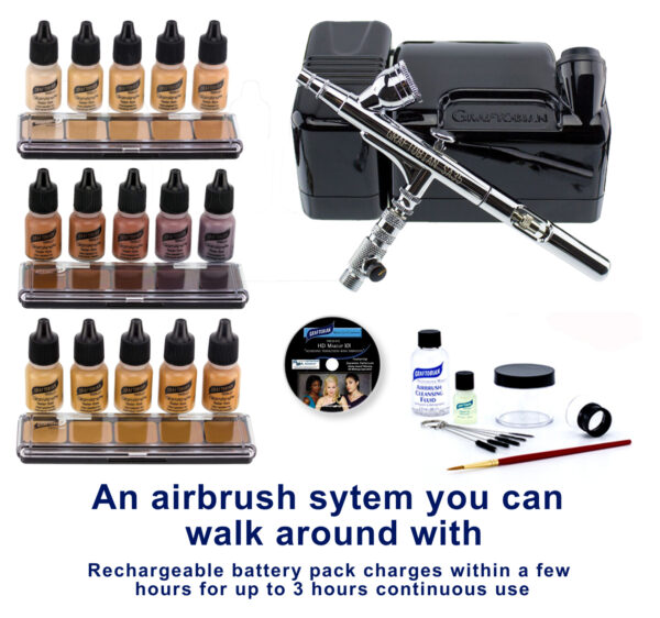 Walk-around Portable Professional Airbrush System with Makeup